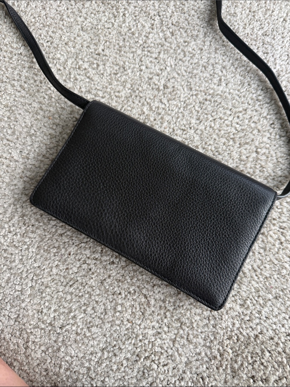 Coach Black Pebbled Leather Crossbody Wallet with Gold Logo - Picture 6 of 6
